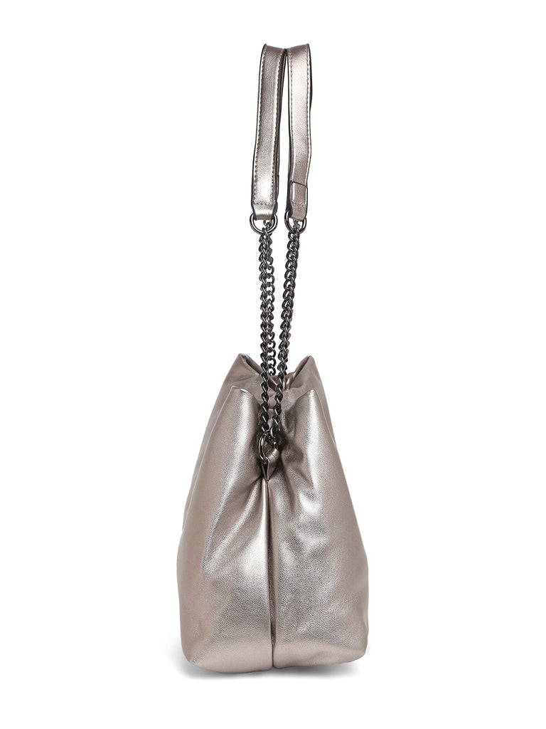 MARINA GALANTI Gun Color Soft PU Material Medium Size Pouch - MB0363PH2056