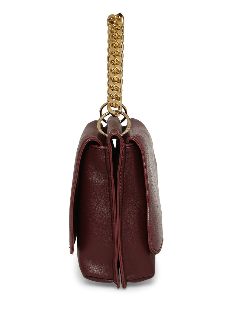 MARINA GALANTI Wine Color Soft PU Material Medium Size Handbag - MB0386HG2021