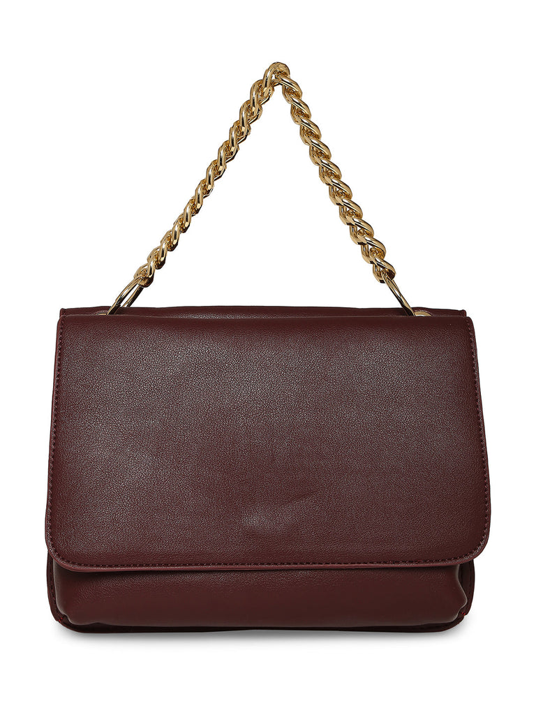 MARINA GALANTI Wine Color Soft PU Material Medium Size Handbag - MB0386HG2021