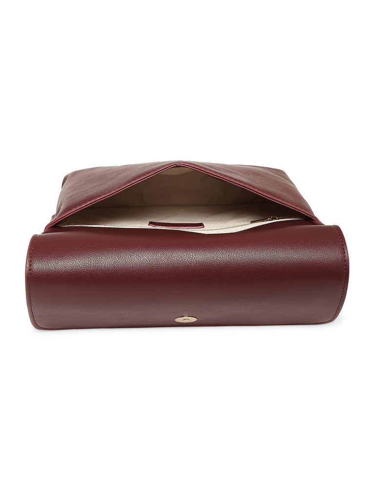 MARINA GALANTI Wine Color Soft PU Material Medium Size Handbag - MB0386HG2021