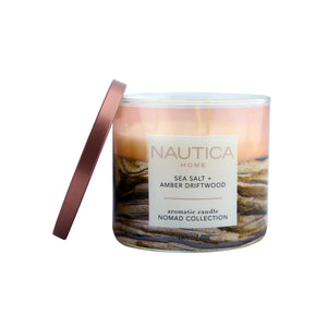 Nautica Sea Salt + Amber Driftwood Fragranced Candle