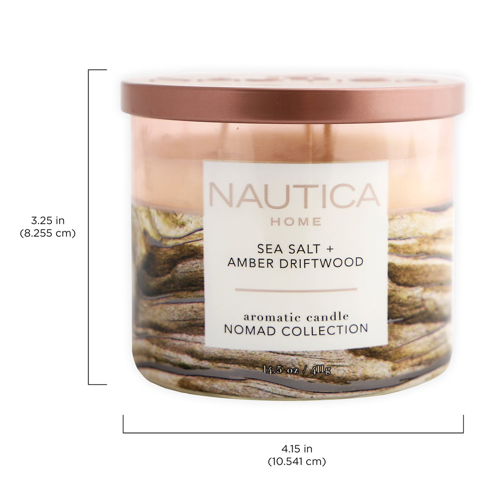 Nautica Sea Salt + Amber Driftwood Fragranced Candle