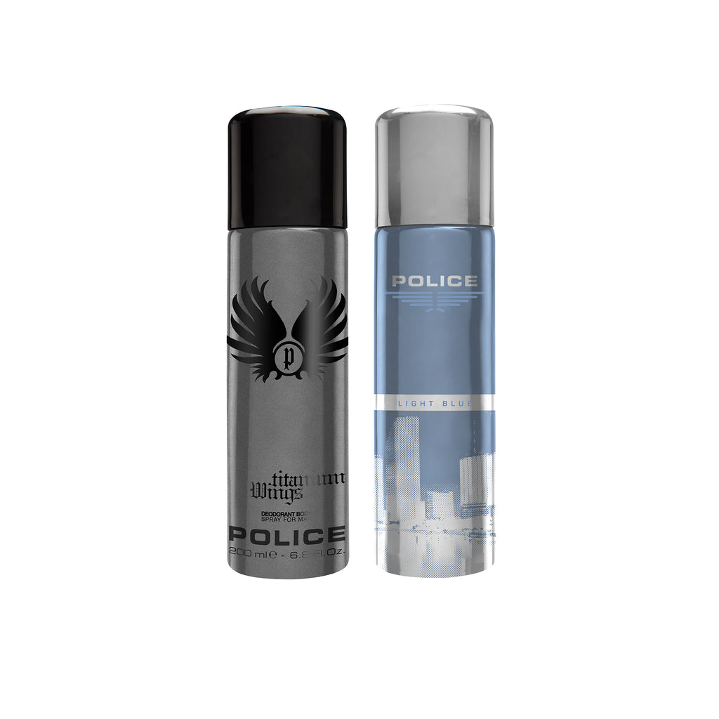 Police Wings titanium + Lightblue Deo Combo Set - Pack of 2