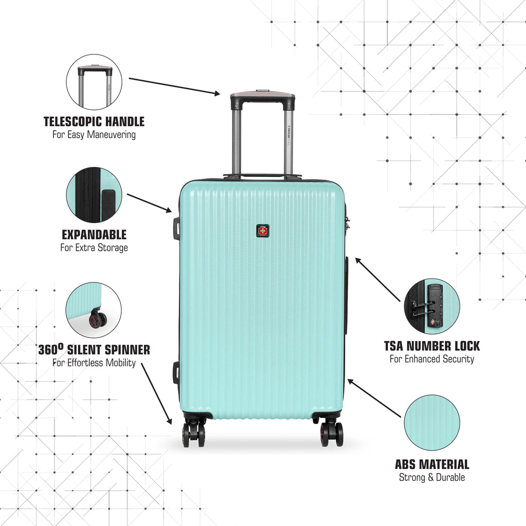 SWISSBRAND Riga Hard Cabin Aqua Luggage Trolley