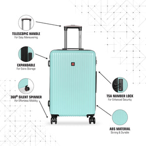 SWISSBRAND Riga Hard Cabin Aqua Luggage Trolley