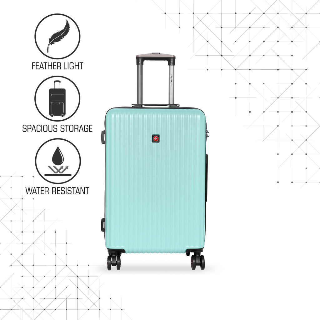 SWISSBRAND Riga Hard Cabin Aqua Luggage Trolley