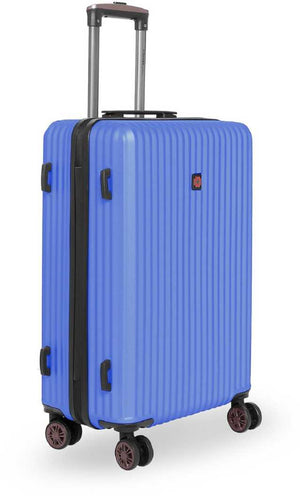 SWISSBRAND Riga Hard Medium Blue Luggage Trolley