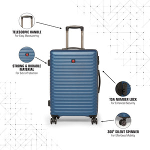 SWISSBRAND Dublin Hard Body Medium Navy Luggage Trolley