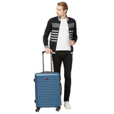 SWISSBRAND Dublin Hard Body Medium Navy Luggage Trolley