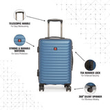 SWISSBRAND Dublin Hard Body Cabin Navy Luggage Trolley