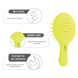 Janeke Yellow Fluorescent Color Mini Super-Brush (Pack of 4)