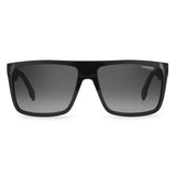 Carrera Mens Grey Lens Black Rectangular Sunglasses with 100% UV Protection