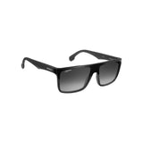 Carrera Mens Grey Lens Black Rectangular Sunglasses with 100% UV Protection