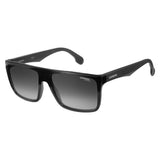 Carrera Mens Grey Lens Black Rectangular Sunglasses with 100% UV Protection