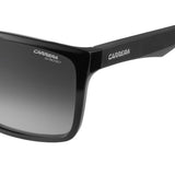Carrera Mens Grey Lens Black Rectangular Sunglasses with 100% UV Protection