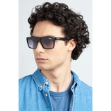 Carrera Mens Grey Lens Black Rectangular Sunglasses with 100% UV Protection