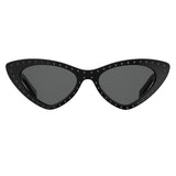 MOSCHINO Womens Grey Lens Black Cat Eye Sunglasses with 100% UV Protection-2007992M252IR