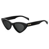 MOSCHINO Womens Grey Lens Black Cat Eye Sunglasses with 100% UV Protection-2007992M252IR