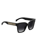 MOSCHINO Womens Grey Lens Black Square Sunglasses with 100% UV Protection-201396807569O