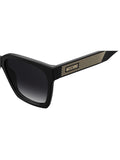 MOSCHINO Womens Grey Lens Black Square Sunglasses with 100% UV Protection-201396807569O