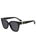 MOSCHINO Womens Grey Lens Black Square Sunglasses with 100% UV Protection-20273080755IR