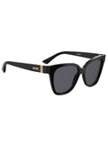 MOSCHINO Womens Grey Lens Black Square Sunglasses with 100% UV Protection-20273080755IR
