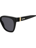 MOSCHINO Womens Grey Lens Black Square Sunglasses with 100% UV Protection-20273080755IR
