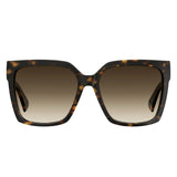 Moschino Womens Brown Shaded Lens Havana Square Sunglasses with 100% UV Protection - 20326308657HA