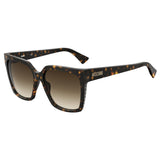 Moschino Womens Brown Shaded Lens Havana Square Sunglasses with 100% UV Protection - 20326308657HA