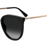Moschino Womens Dark Grey Shaded Lens Black Cat Eye Sunglasses with 100% UV Protection - 203264807559O