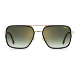 Carrera Mens Green Gold Lens Gold Black Rectangular Sunglasses with 100% UV Protection-203788RHL58D6