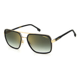 Carrera Mens Green Gold Lens Gold Black Rectangular Sunglasses with 100% UV Protection-203788RHL58D6