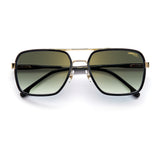 Carrera Mens Green Gold Lens Gold Black Rectangular Sunglasses with 100% UV Protection-203788RHL58D6