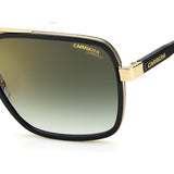 Carrera Mens Green Gold Lens Gold Black Rectangular Sunglasses with 100% UV Protection-203788RHL58D6