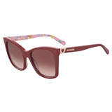 Moschino Love Womens Pink Doubleshade Lens Cherry Rectangular Sunglasses with 100% UV Protection - 2038688CQ553X