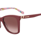 Moschino Love Womens Pink Doubleshade Lens Cherry Rectangular Sunglasses with 100% UV Protection - 2038688CQ553X