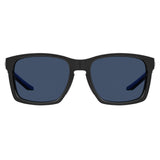 Under Armour Mens Blue Lens Black Rectangular Sunglasses with 100% UV Protection