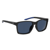 Under Armour Mens Blue Lens Black Rectangular Sunglasses with 100% UV Protection