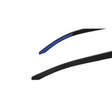 Under Armour Mens Blue Lens Black Rectangular Sunglasses with 100% UV Protection