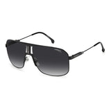 Carrera Mens Grey Polarized Lens Black Square Sunglasses with 100% UV Protection -20436380765WJ