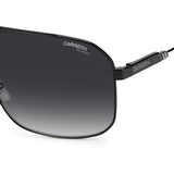 Carrera Mens Grey Polarized Lens Black Square Sunglasses with 100% UV Protection -20436380765WJ