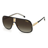 Carrera Mens & Womens Brown Lens Black Navigator Sunglasses with 100% UV Protection