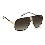 Carrera Mens & Womens Brown Lens Black Navigator Sunglasses with 100% UV Protection