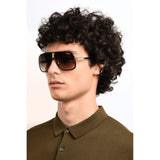 Carrera Mens & Womens Brown Lens Black Navigator Sunglasses with 100% UV Protection