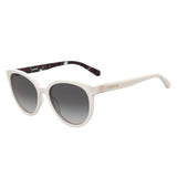 Moschino Love Womens Dark Grey Shaded Lens White Cat Eye Sunglasses with 100% UV Protection - 204397VK6569O