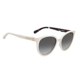 Moschino Love Womens Dark Grey Shaded Lens White Cat Eye Sunglasses with 100% UV Protection - 204397VK6569O