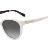 Moschino Love Womens Dark Grey Shaded Lens White Cat Eye Sunglasses with 100% UV Protection - 204397VK6569O