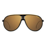 Carrera Unisex Gold High Contrast Polarized Antireflex Lens Black Gold Square Sunglasses with 100% UV Protection
