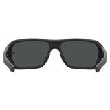 Under Armour Mens Grey Oleophobic Lens Matte Black Rectangular Sunglasses with 100% UV Protection
