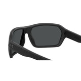 Under Armour Mens Grey Oleophobic Lens Matte Black Rectangular Sunglasses with 100% UV Protection